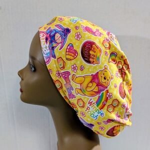 Pooh, Euro Style Scrub Cap, Scrub Cap, Surgery Hat, Chemo Hat